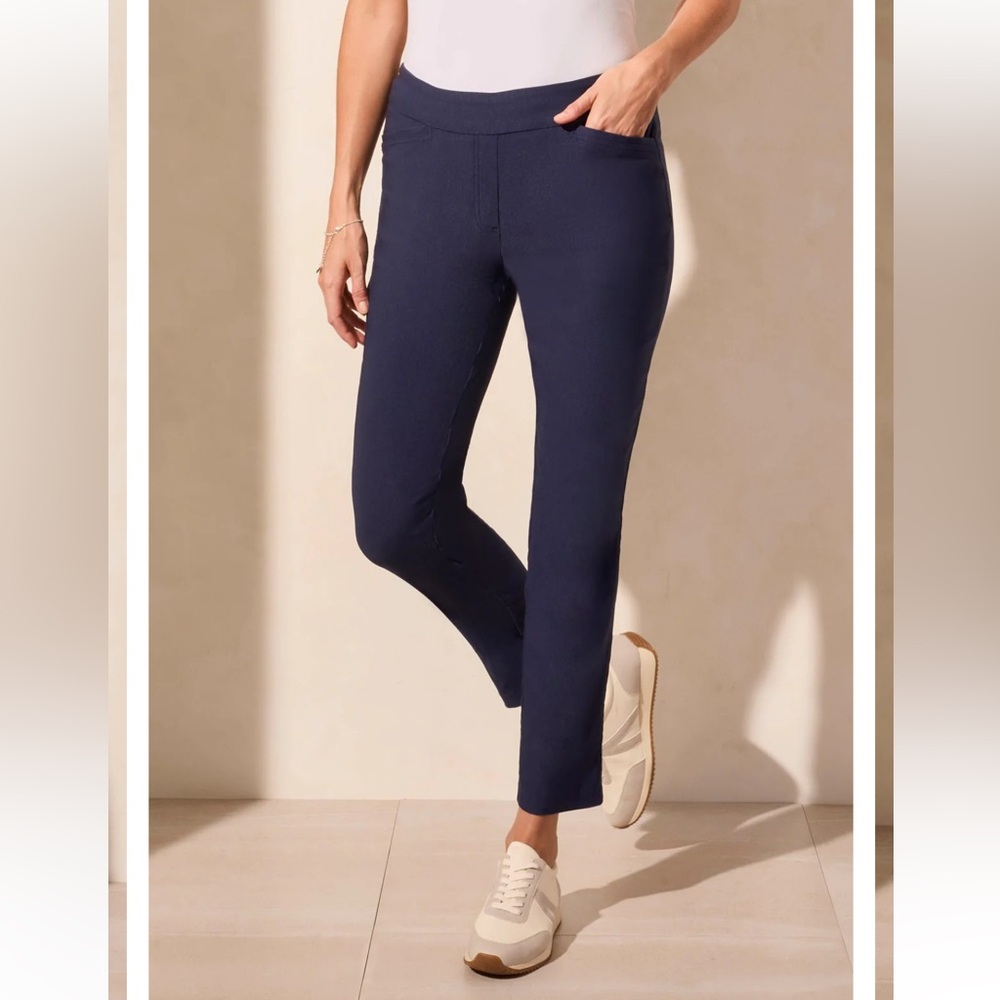 Navy flatten it pull on pants by Tribal